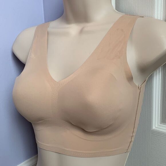 True and Co Laser Cut Flat Edge Removable Pads Seamless Bralette Bra Large - Picture 1 of 11
